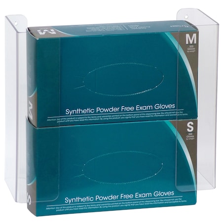 Omnimed Double Clear PETG Horizontial Mount Glove Box Holder 305361